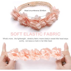 4 Pack Baby Girl Headbands, Elastic Flower Baby Hair Bands Hair Bows, Delicate Nylon Baby Hair Accessories for Girls Newborns Infants Toddlers