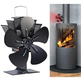 Carlo Milano Stove Fan:Powerless Stove Fan with 5 Fan Blades for 60-350°C (Stove Fan, Fireplace Stove Fan, Fans)