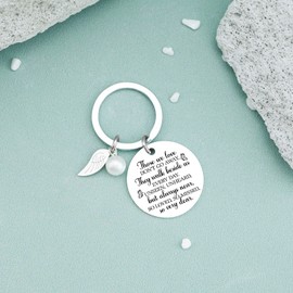 Remembrance Gifts Memorial Keychain Gift for Loss of Loved Ones Father Mother Grandpa Grandmom Sister Brother Husband Wife In Memory of Jewelry Prezzie for Women Men Condolence Present