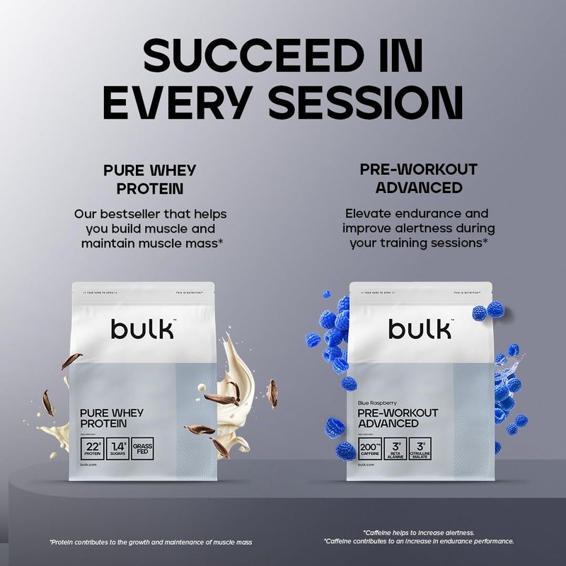 Bulk Creatine Monohydrate Powder, Blue Raspberry, 500 g, 100 Servings,
