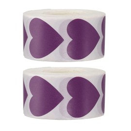 PATIKIL 1 x 1 Inch Heart Stickers Roll, 2 Roll/1000 Pcs Stickers for Small Business Paper Self-Adhesive Gift Labels for Gift Wrapping Party Favor Tags Bags, Purple