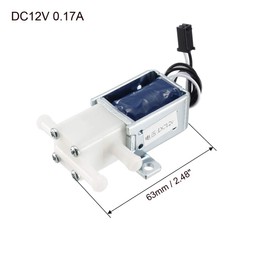 sourcing map Mini Solenoid Valve 2 Position 3 Way DC12V 0.17A Water Air Solenoid Valve