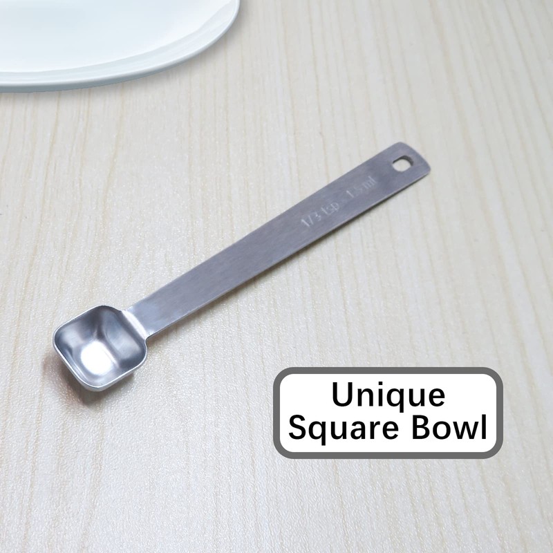 BERYLER 2PCS 1/3 Teaspoon(1/3tsp, 1/10tbsp, 1.5ml) Single Tiny Square Bowl