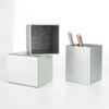 Pencil Stand, Pen Stand, Storage Case, Stationery Storage (Silver Cube)