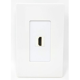 1 Port HDMI Decorative Screwless Wall Plate [White]