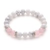 Pingyongchang 2pcs Natural Crystal Bracelet for Women Men Anxiety Beaded