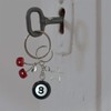 spansee 8 Ball keychain, Red Cherry Keychain, Eight Ball Keychain