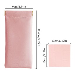 GOZINA 3 Pack Soft Glasses Case for Women and Men, PU Leather Waterproof Glasses Pouch, Sunglasses Case with Cleaning Cloth, Portable Spectacle Cases, Eyeglass Storage Bags