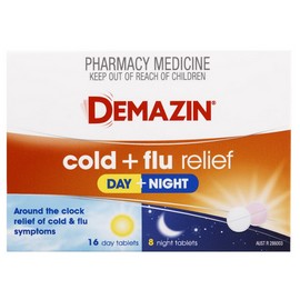 Demazin Cold & Flu Relief Day + Night 24 Tablets (Limit ONE per Order)