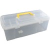 Whitefurze Utility Box with Yellow Handle, Natural, 5 Litre