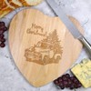 'Vintage Truck with Christmas Tree' Wooden Heart Shaped Chopping/Cutting Board
