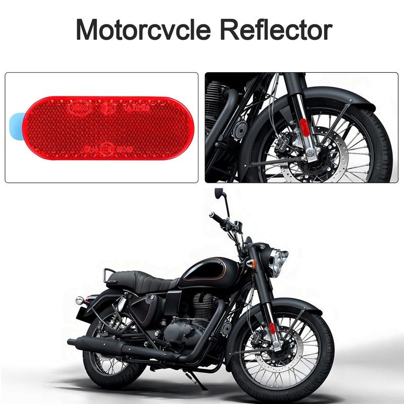 10 Pack Self Adhesive Oval Reflector, E9 Approved Road Safety