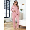 Lovasy Women's Long Winter Pyjamas with Buttons 2-Piece Long Sleeve