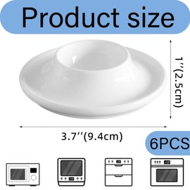 6 Pcs Egg Cups, Plastic Egg Cups, Egg Cup,Egg Holder Set, for Soft Boiled Eggs Breakfast Dinner, Easy to Clean, White