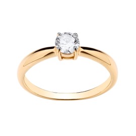 Old English Jewellers 9ct Yellow Gold on Silver 0.50ct CZ Solitaire Engagement Ring size J - U (T)