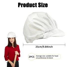 Bliceon 2Pcs Unisex Chef Hats & Hair Nets for Catering - Elastic Chef Cap, White Kitchen Hats for Men & Women, for Restaurants, Workshops, and Food Service Professionals
