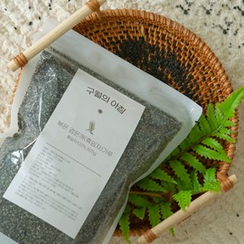 September Morning Steamed Roasted Black Sesame Black Sesame Powder Black Sesame Powder 500g / 구월의아침 쪄서볶은 검은깨 흑임자가루 검정깨 분말 500g