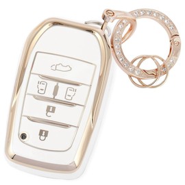 YANMW Key Case, Key Cover, Smart Key Case, Cute, Key Holder, Stylish, gold white