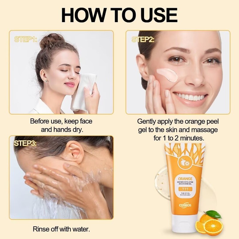 1Pcs Orange Exfoliating Gel Scrub for Face and Body Skin,