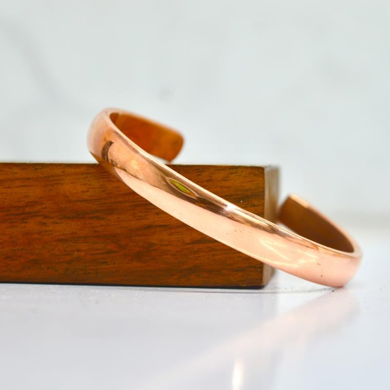 Solid Copper Bracelet Bangle Thick Thin Simple EMF for Men