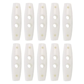 sourcing map Plastic Olive Shape Buttons 2 Holes Scrapbooking Sewing Toggle 38mm Length 10pcs
