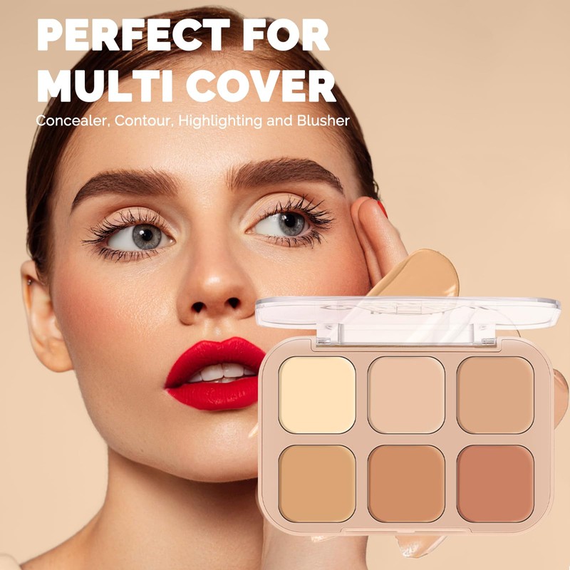Holzsammlung 6 Colours Concealer Concealer Camouflage Palette with 11 Pieces