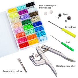 LYNDA Snaps and Snap Pliers Set, 360 Sets T5 Plastic Buttons for Sewing and Crafting