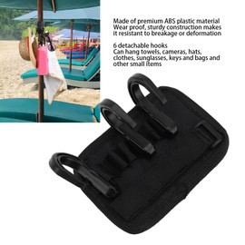 evhooe Beach Umbrella Hanging Hook ABS Patio Umbrella Bag Holder Hanger with 6 Detachable Hooks for Towels Hats Clothes Camera Sunglasses