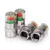 Mechanical Tire Pressure Indicator Valve Caps for Car Tire Checks – 4-Piece External Visual Pressure Monitoring Accessory Set
