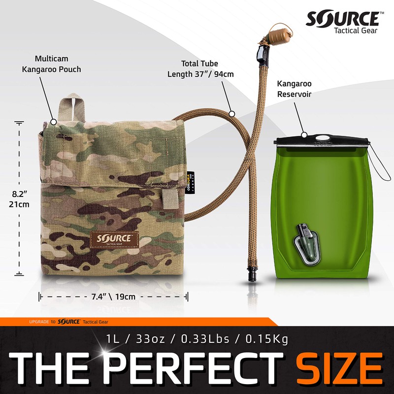 Source Tactical Kangaroo 1-Liter Collapsible Canteen Hydration System System with