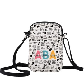 WCGXKO ABA Therapist Behavior Therapist Gift ABA Therapist Survival Kit Zipper Pouch Crossbody Bag (ABA ap CR)