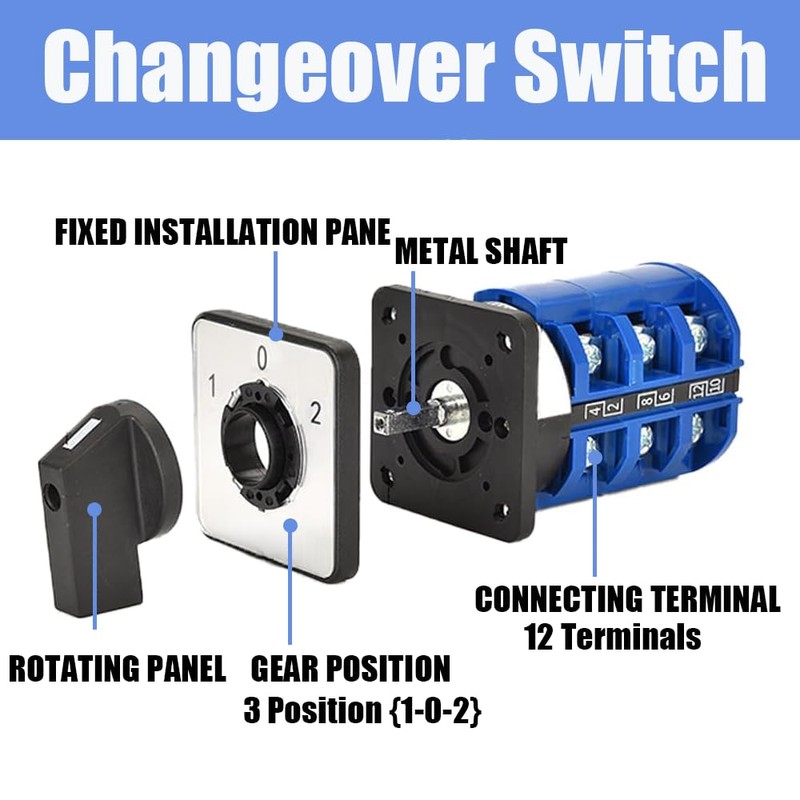 XINTAIHELE Rotary Changeover Switch Universal Selector Switch Enclosure Box 690V