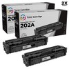 LD Compatible Toner-Cartridge Replacements for HP 202A CF500A (Black, 2-Pack)