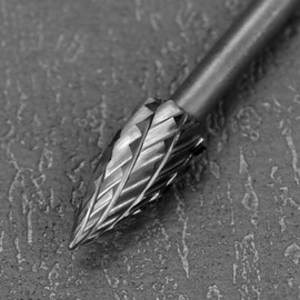 QWORK® 20 PCS Double Cut Rotary Burr Set - 1/8" Shank, 1/8" & 1/4" Cutting Diamater - Die Grinder Bits Rotary Tool Accessories