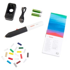 Bosch Cordless Hot Glue Pen Gluey Lagoon Blue (blue, with 20 glue sticks, in carton packaging)