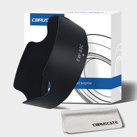 EW-63C Lens Hood,Compatible for Canon EF-S 18-55mm f/3.5-5.6 is STM or T8i T7i T7 R8 R10 R7 90D 80D 77D 700D camera,Reversible Lens Shade+1pcs Lens cleaning cloth