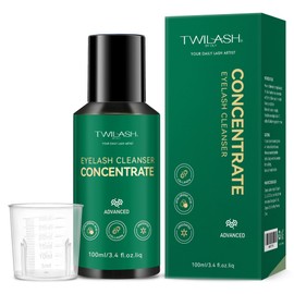 twilash by dly Eyelash Cleanser Concentrate 100ml/ 3.42oz - Professional Unscented Foaming Lash Shampoo for Extensions with Salon & Home Care - Makes 20.5oz Eyelash Shampoo