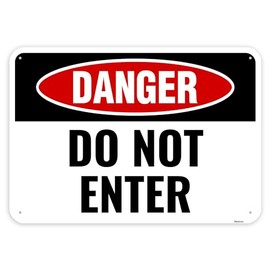 1PC Danger Do Not Enter Sign, 10 x 7 Inches - Aluminum - No Entry Stay Out Hazard Keep Out Outdoor Sign