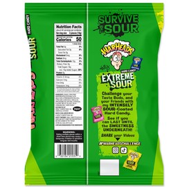 WARHEADS - Extreme Sour Hard Candy - Sour Apple, Black Cherry, Blue Raspberry, Lemon & Watermelon Flavors - 25 oz. Bag with 175 Pieces of Candy