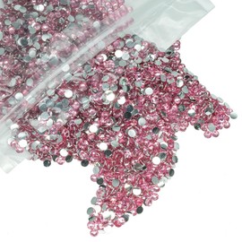 qiipii 3000PCS 5mm Crystal Pink Resin Rhinestones for Crafts Dark Pink Flatback Rhinestones Bulk SS20 Non-Hotfix Stones Diamonds Crystals Gems for Mugs Tumblers Bottles Cups DIY Crafts Decoration etc