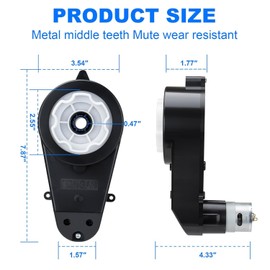 24V Powered Wheels Motor Upgrade RS555 High Speed 40000RPM Motor with Gearbox 2Pcs Replacement for Ride On Toys Compatible with 24 Volt Kids Electric Cars Powered Wheels Drive Engine