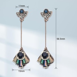 BUKEQILA Women's Earrings Ear Needle Made of 925 Sterling Silver Stud Earrings Alloy Synthetic Crystal Cubic Zirconia Long Earrings French Earrings Earrings with Gift Box, Silver Cubic Zirconia Alloy