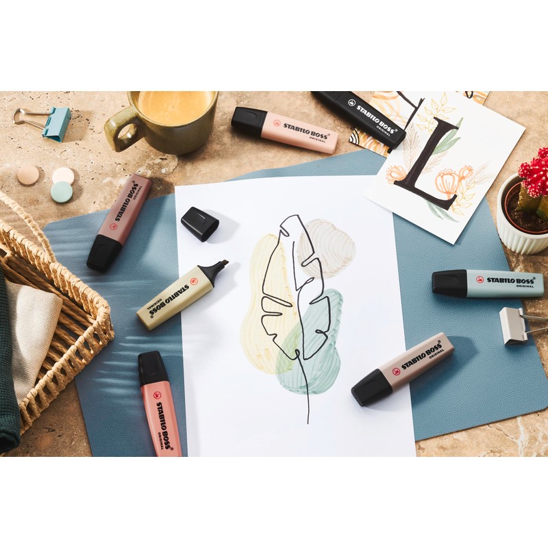 Highlighter - STABILO BOSS ORIGINAL NatureCOLORS - Pack of 4