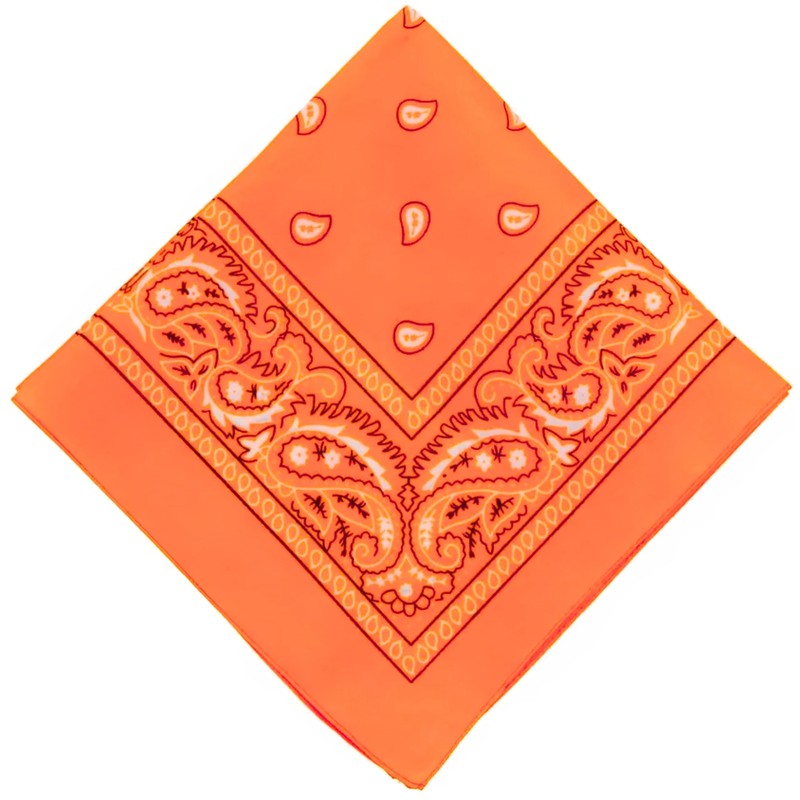 Vibrant Neon Polyester Bandana (20"x20") - 1 Pc - Perfect