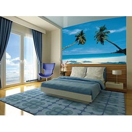 Huge Photo Wall Mural 12 Feet 6 Inch Wide X 9 Feet High Covers an Entire Wall! Tropical Beaches, Waterfalls, Mountains, Nature (Shadow Palms Mural)