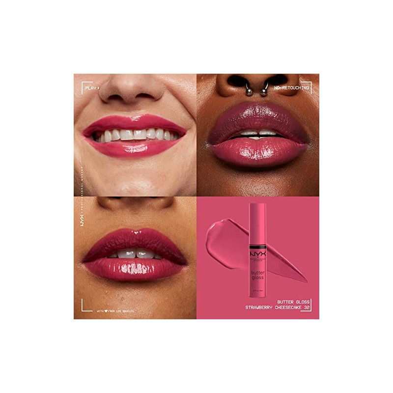 NYX PROFESSIONAL MAKEUP Butter Gloss - Brillo de labios antiadherente,