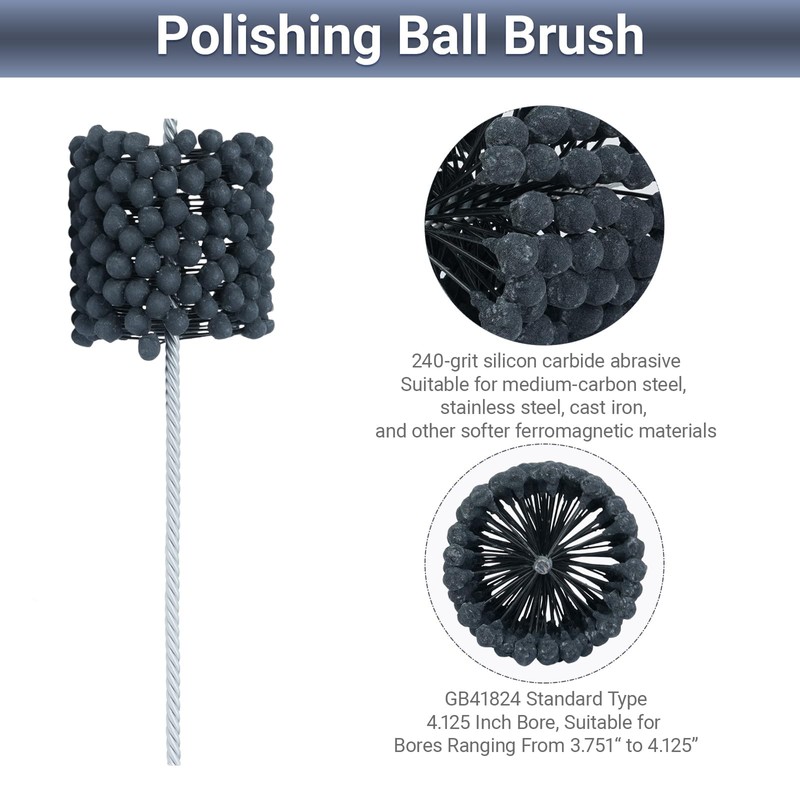 Cylinder Hone, 240 Grit Silicon Carbide, 4 1/8" (105mm) Diameter