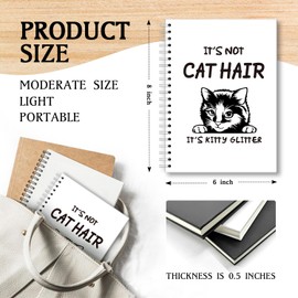 XKZGSZB It’s Not Cat Hair It’s Kitty Glitter，Funny Hardcover Cat Spiral Notebooks With 160 Pages，Coworker Gifts，Gift for Cat Lover，Gifts Writing Notebooks for Women Men Coworkers