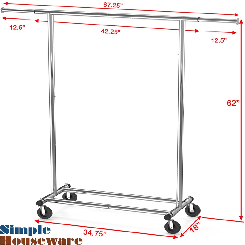 Simple Houseware Heavy Duty Clothing Garment Rack, Holds Up to