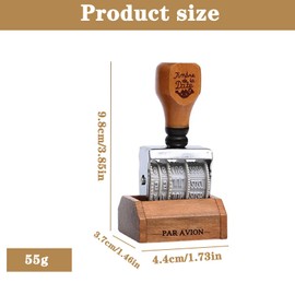 Roller Date Stamp, 2025-2035,Retro Small Date Stamper, Date Stamper Inking Day Month Year, for DIY Craft Card Making Planner Scrapbooking